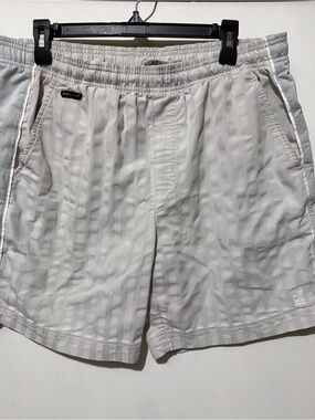 Vintage NikeCourt Dri-FIT Tennis Shorts Men’s Large 7" Inseam Gray Striped Retro